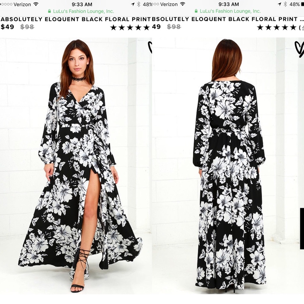 NWOT Lulu's Absolutely Eloquent Floral maxi!